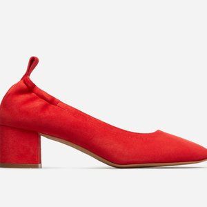 Everlane The Italian Leather Day Heel red suede 2"